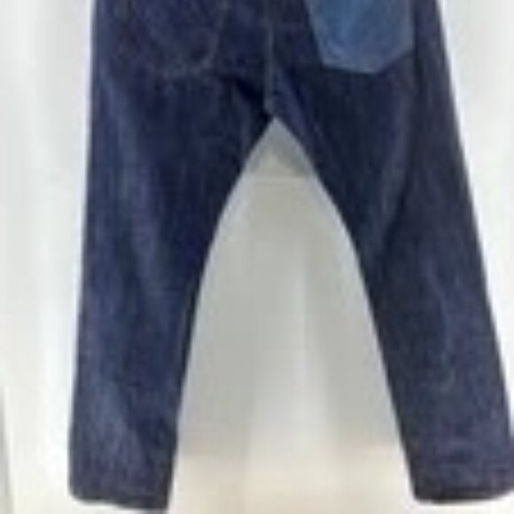 Akoo Denim Jeans Mens 34 Med Wash Dark Wash Blue Straight Leg Cotton Streetwear - Picture 4 of 8